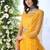 Mustard Thread Embroidered With Stone Pasting Net Semi Stitched Lehenga Choli With Dupatta