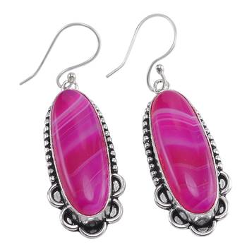 Pink onyx earrings 1