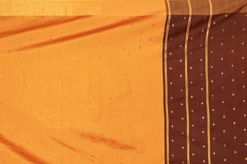 Blissta Gold Cotton Silk Blend Border Work Saree With Running Blouse 4