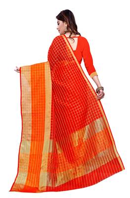 Blissta Red Manipuri Silk Zari Work Saree With Running Blouse 2