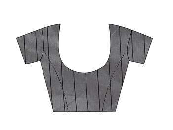 Blissta Grey Cotton Blend Woven Saree With Running Blouse 3