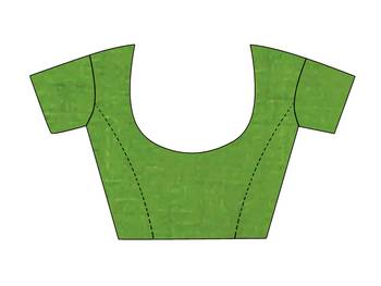 Blissta Olive Cotton Blend Woven Saree With Running Blouse 3