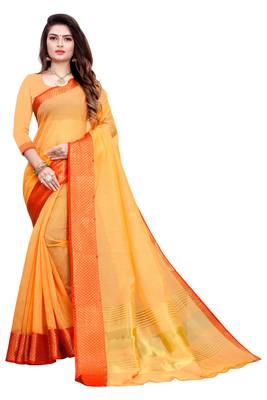 Blissta Peach Manipuri Silk Border Work Saree With Running Blouse 1