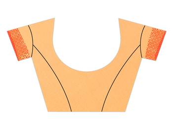 Blissta Peach Manipuri Silk Border Work Saree With Running Blouse 3