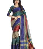 Multicolor woven cotton saree with blouse