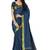 Blue woven cotton saree with blouse
