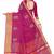 Pink plain cotton saree with blouse