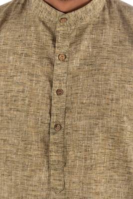Green plain cotton kurta-pajama 2