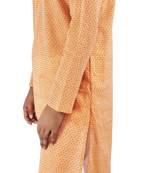 Orange plain cotton kurta-pajama