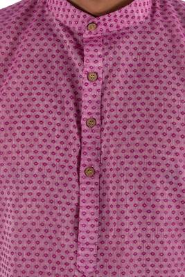 Purple plain cotton kurta-pajama 3