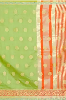 Kimisha Light Green silk blend Jacquard Saree With Running Blouse
