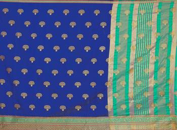 Rblue silk blend Jacquard Saree With Running Blouse 4