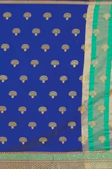 Rblue silk blend Jacquard Saree With Running Blouse