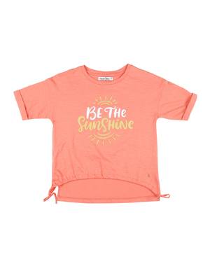 Red Printed Cotton Kids Tops 1