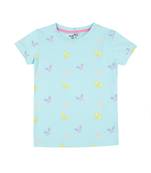 Green Printed Cotton Kids Tops