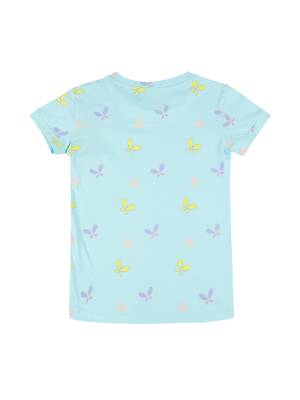 Green Printed Cotton Kids Tops 2