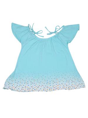 Blue Plain Cotton Kids Tops 2