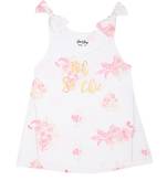 White Printed Cotton Kids Tops