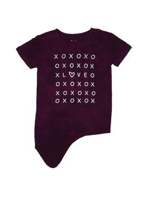 Purple Plain Cotton Kids Tops 1