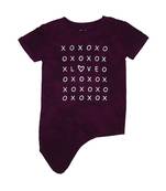 Purple Plain Cotton Kids Tops