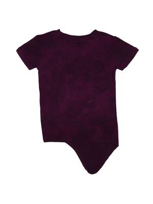 Purple Plain Cotton Kids Tops 2