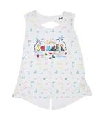 White Printed Cotton Kids Tops