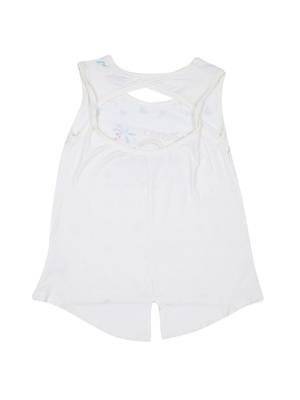White Printed Cotton Kids Tops 2