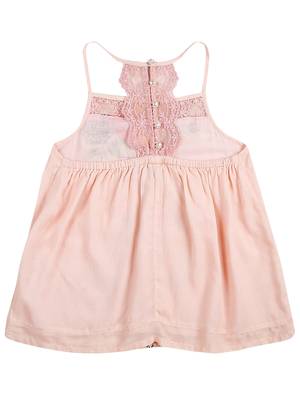 Pink Plain Cotton Kids Tops 1