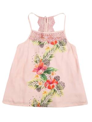 Pink Plain Cotton Kids Tops 2