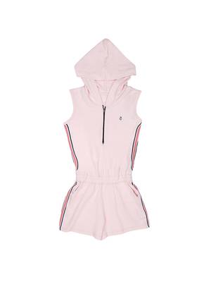 Pink Plain Cotton Girls Dresses 1