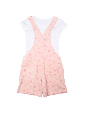 Pink Printed Cotton Girls Dresses 2