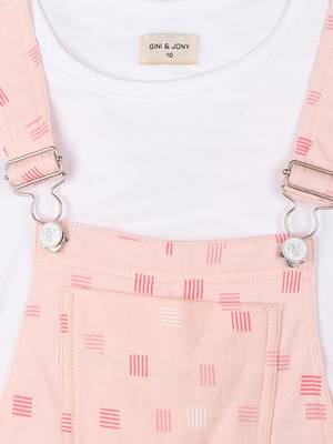 Pink Printed Cotton Girls Dresses 3