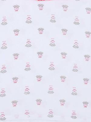 White Printed Cotton Kids Tops 3