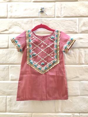 Pink And Blue Kurta Pant Set 2