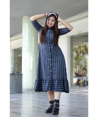 long Printed Heavy  Rayon Designer Kurti 1
