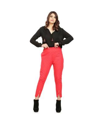 Carrot Pink Chikan Trouser 1
