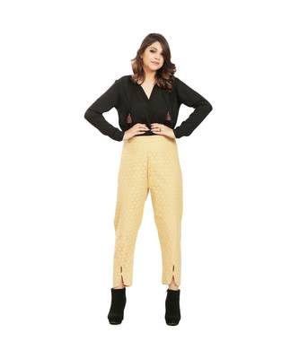 Beige Chikan Trouser 1