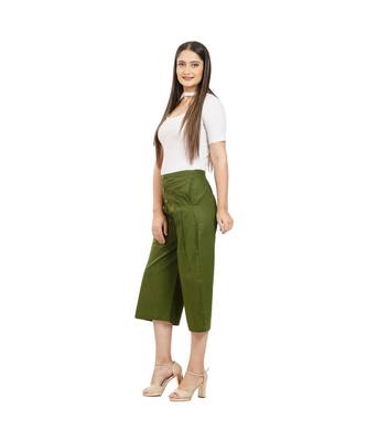 Olive Green Cotton Qullote 2