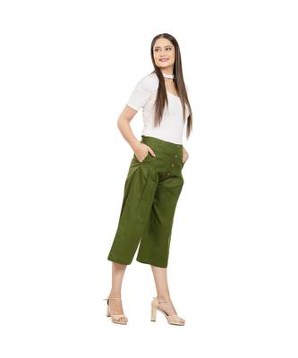 Olive Green Cotton Qullote 3