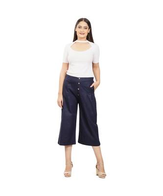 Navy Blue Cotton Qullote 1