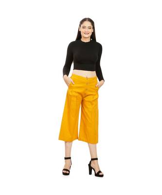 Mustard Yellow Cotton Qullote 1