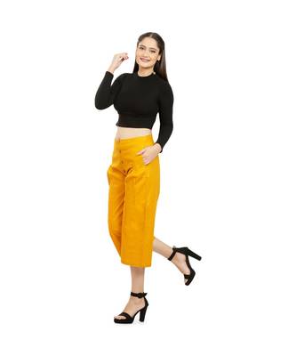 Mustard Yellow Cotton Qullote 2