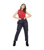 Navy Blue Denim Tummy Tucker Pant