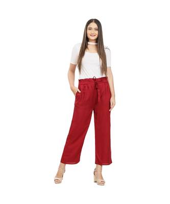 Marroon Knot Parellel Pant 1