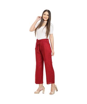 Marroon Knot Parellel Pant 2