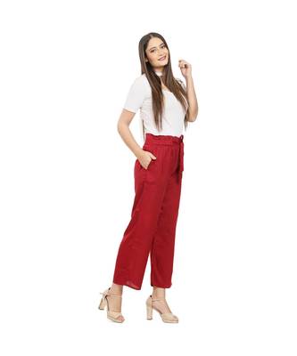 Marroon Knot Parellel Pant 3