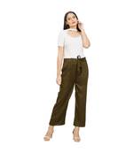 Olive Green Knot Parellel Pant