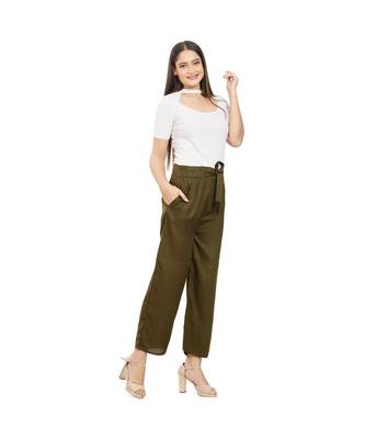 Olive Green Knot Parellel Pant 3