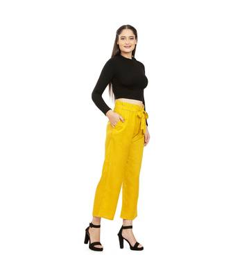 Mustard Yellow Knot Parellel Pant 2