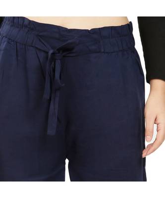 Navy Blue Knot Parellel Pant 5